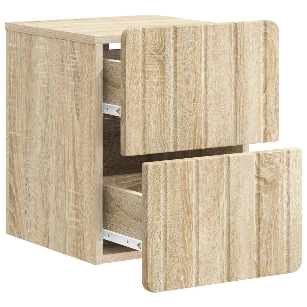 Mobiletto da notte a muro Rovere Sonoma 33 x 34,5 x 43 cm
