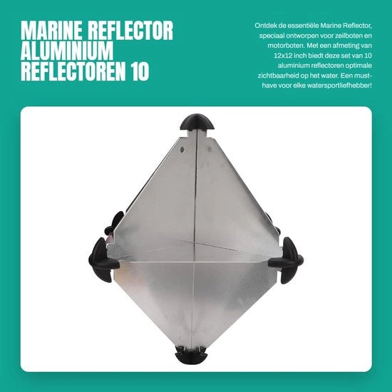 Radarreflector in alluminio da 12x12 pollici - 10 pezzi - adatto per barche a vela e motore - duraturo e resistente alla ruggine