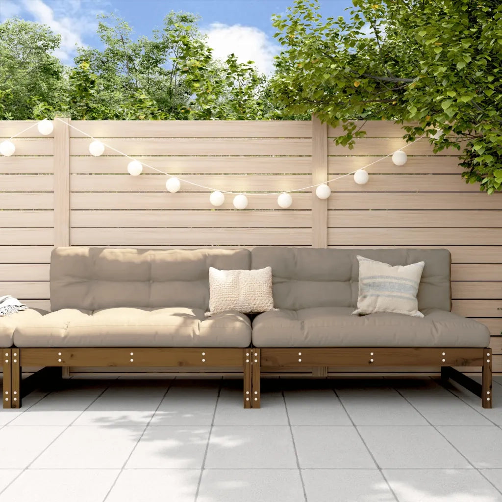 Divani Centrali Giardino 2pz Miele 120x80cm Legno Massello Pinocod mxl 133191