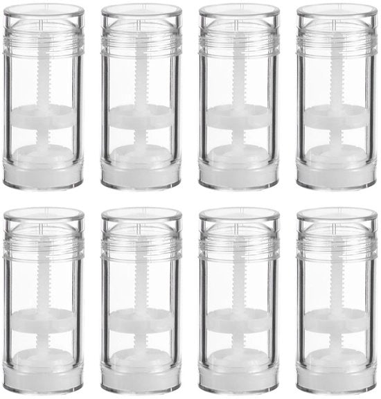 Contenitori in Plastica 8 pezzi - Tubi Riutilizzabili - 30ML - Per DIY Deodorante - Balsamo Labiale - Compacto 8x3cm - Materiale Resistente in Plastica - Tubo Deodorante