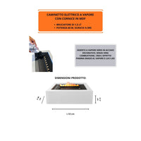 Camino a Vapore da Tavolo Laguna Serbatoio da 1,5 L Cornice in MDF Bianco