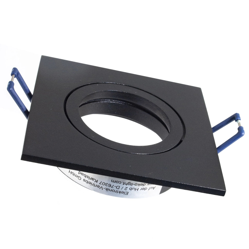 Faretto ad incasso LED 8W GU10 nero quadrato foro 70mm moderno orientabile luce soffitto negozio vetrina NERO 3000K