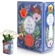 Vaso per libri in ceramica 14 x 10 x 6 cm vaso segreto per giardino piccolo vaso per fiori retro vaso per libri ideale per libreria fiori regalo decorazione casa camera da letto ufficio