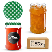 Barattoli per conserve KADAX Seno 315ml 50 pezzi 66mm + coperchio "Griglia verde"