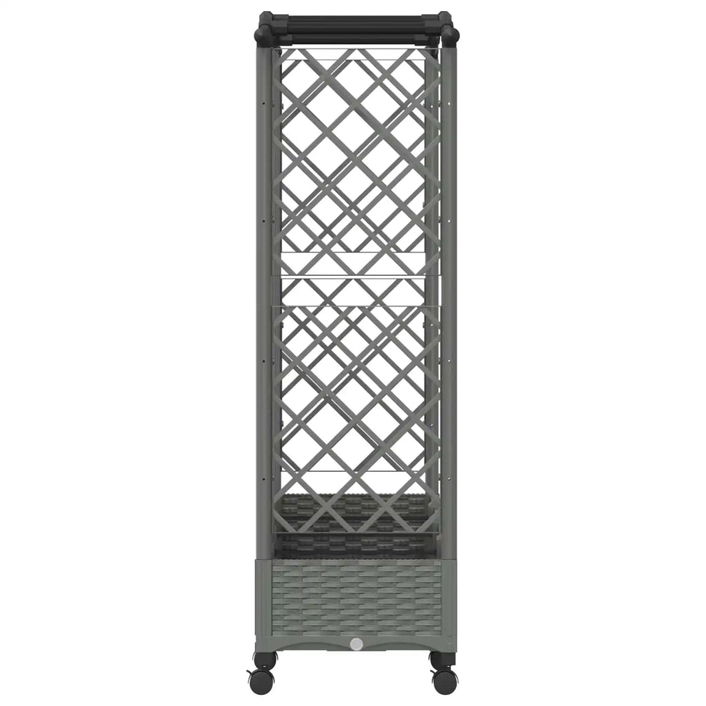 Letto Rialzato con Griglia e Tetto Grigio Chiaro PP 3423155