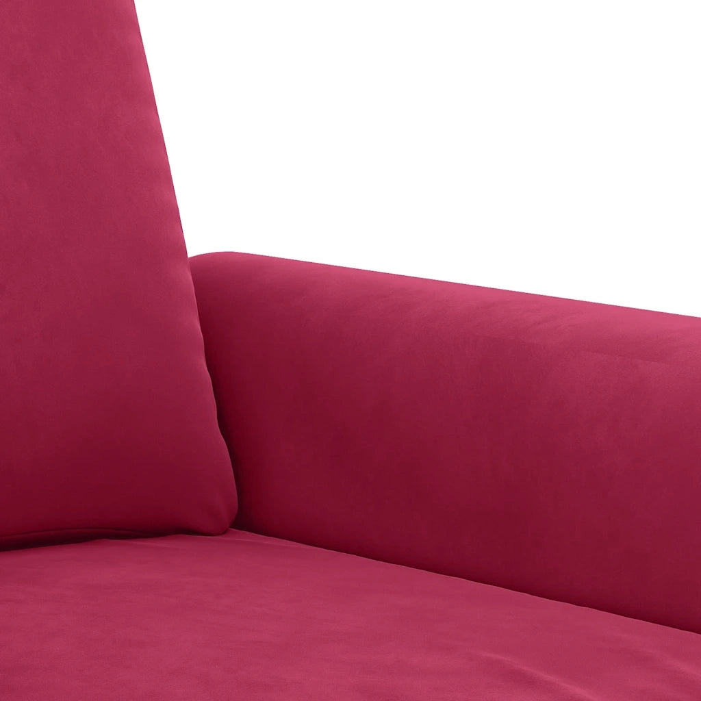 Set di Divani 3 pz con Cuscini Rosso Vino in Velluto 3202284