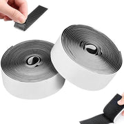 Adesivo autoadesivo 50 mm x 5 m - Bicolor - Chiusura adesiva - Nastro adesivo - Per tessuti, zanzariere, tappeti - Nero