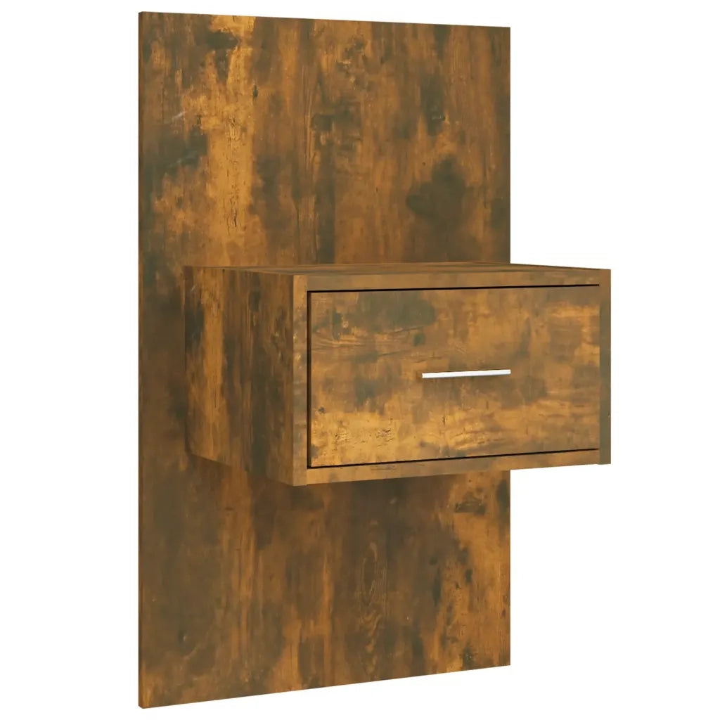 Testiera Letto con Comodini in Legno Multistrato Rovere Fumo 3115729