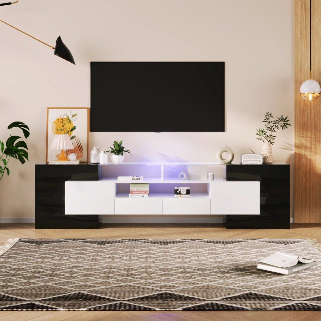 Mobile TV moderno lucido con LED e ampio spazio
