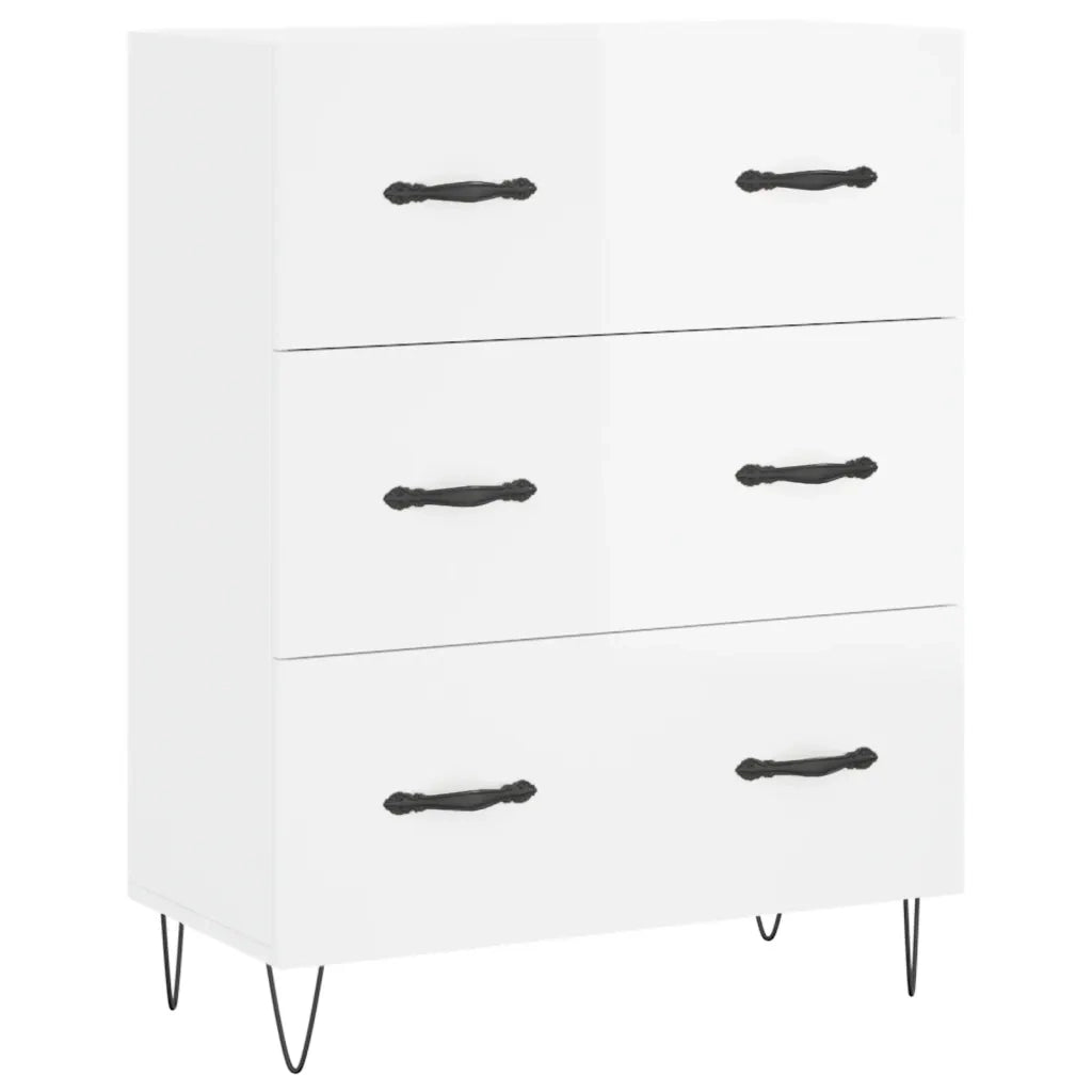 Credenza-Buffet-Armadio da cucina 69,5x34x90 cm in Legno Multistrato Bianco Lucido 515231