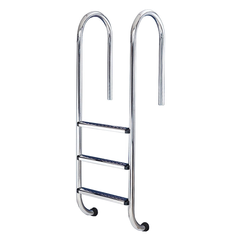 Scaletta MURO 3 gradini in acciaio Inox AISI 304L per piscine in legno