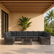 Set Divano da Giardino 11 pz Grigio e Grigio Scuro polyrattan 3436688