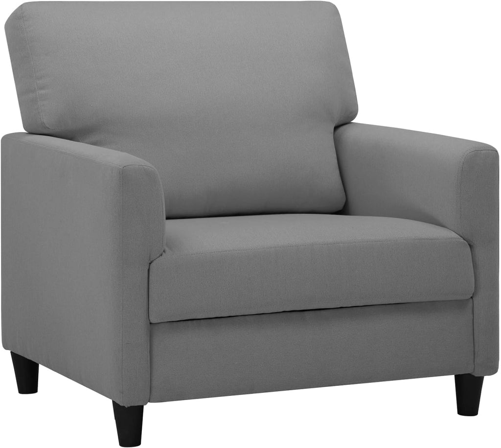 Poltrona Relax per TV, Poltrona Lounge per Soggiorno, Divano Singolo per Camera da Letto, Angolo Lettura, Seduta Laterale con Morbido Memory Foam, Rivestimento in Lino, Giallo