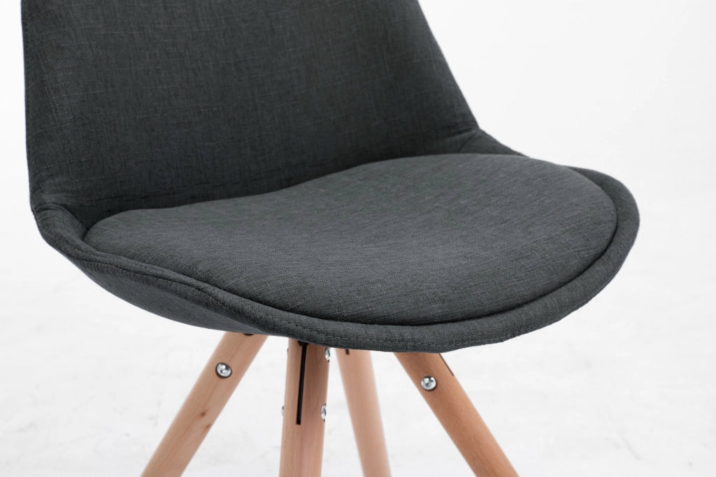 Sedia Toulouse in stoffa gambe tonde grigio scuro,natura