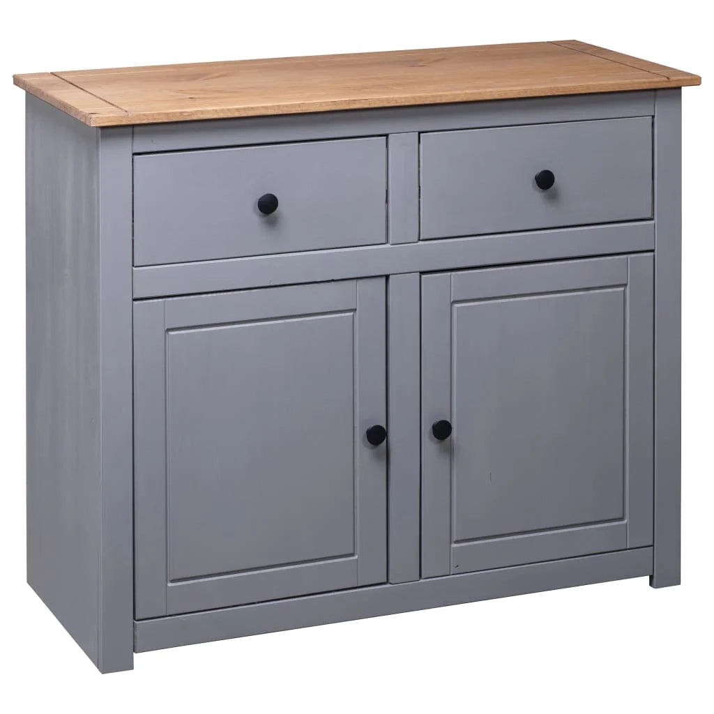 Buffet credenza cassettiera armadio mobile contenitore organizer per cucina soggiorno salotto 93 x 40 x 80 cm Pino massiccio assortimento grigio Panama 02_0031810