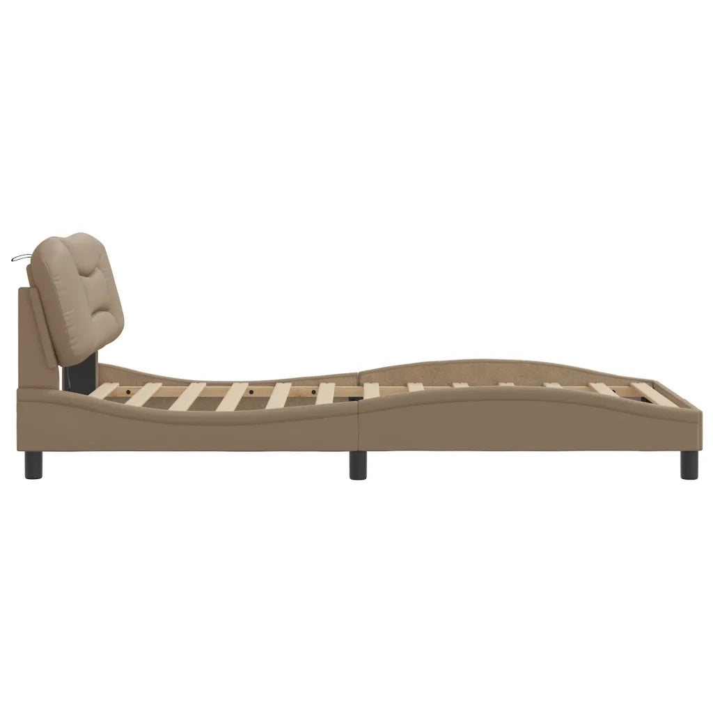 Giroletto con LED senza Materasso-Struttura Letto Hvar Cappuccino 100x200 cm