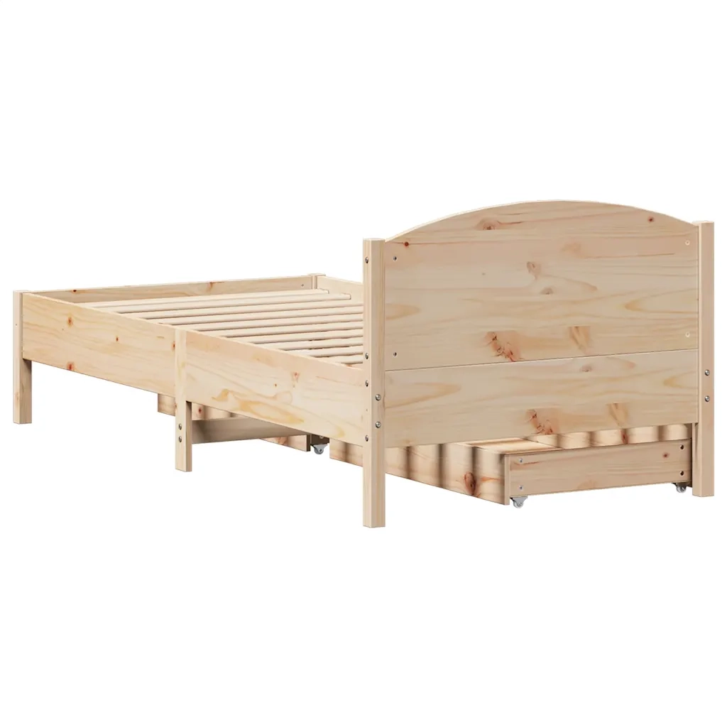 Letto senza Materasso 75x190 cm in Legno Massello Pino 3301851