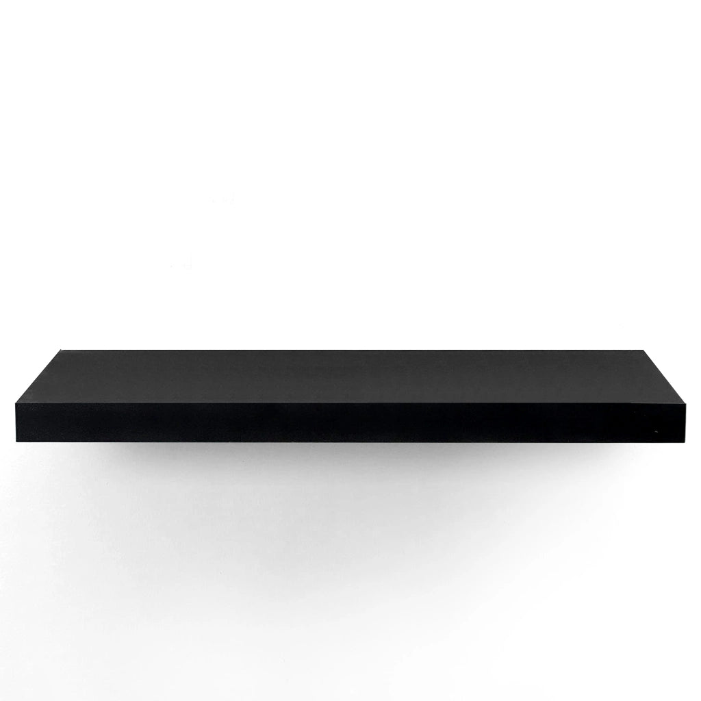 Mensola ARVADA BLACK 60 cm in metallo nero e vetro effetto marmo