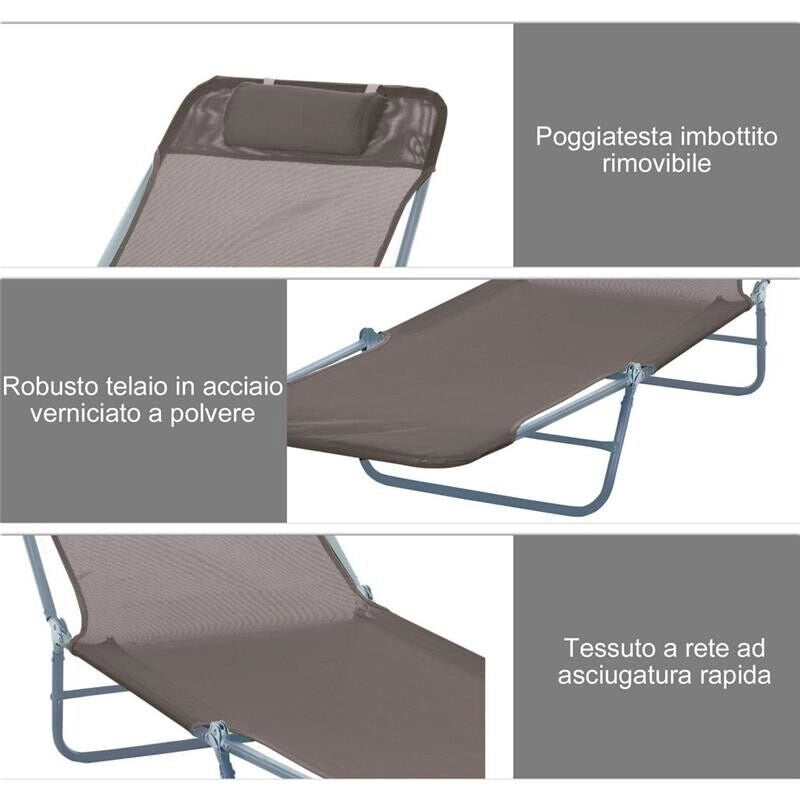 LETTINO PRENDISOLE PIEGHEVOLE 182 X 56 X 24.5 CM MARRONE
