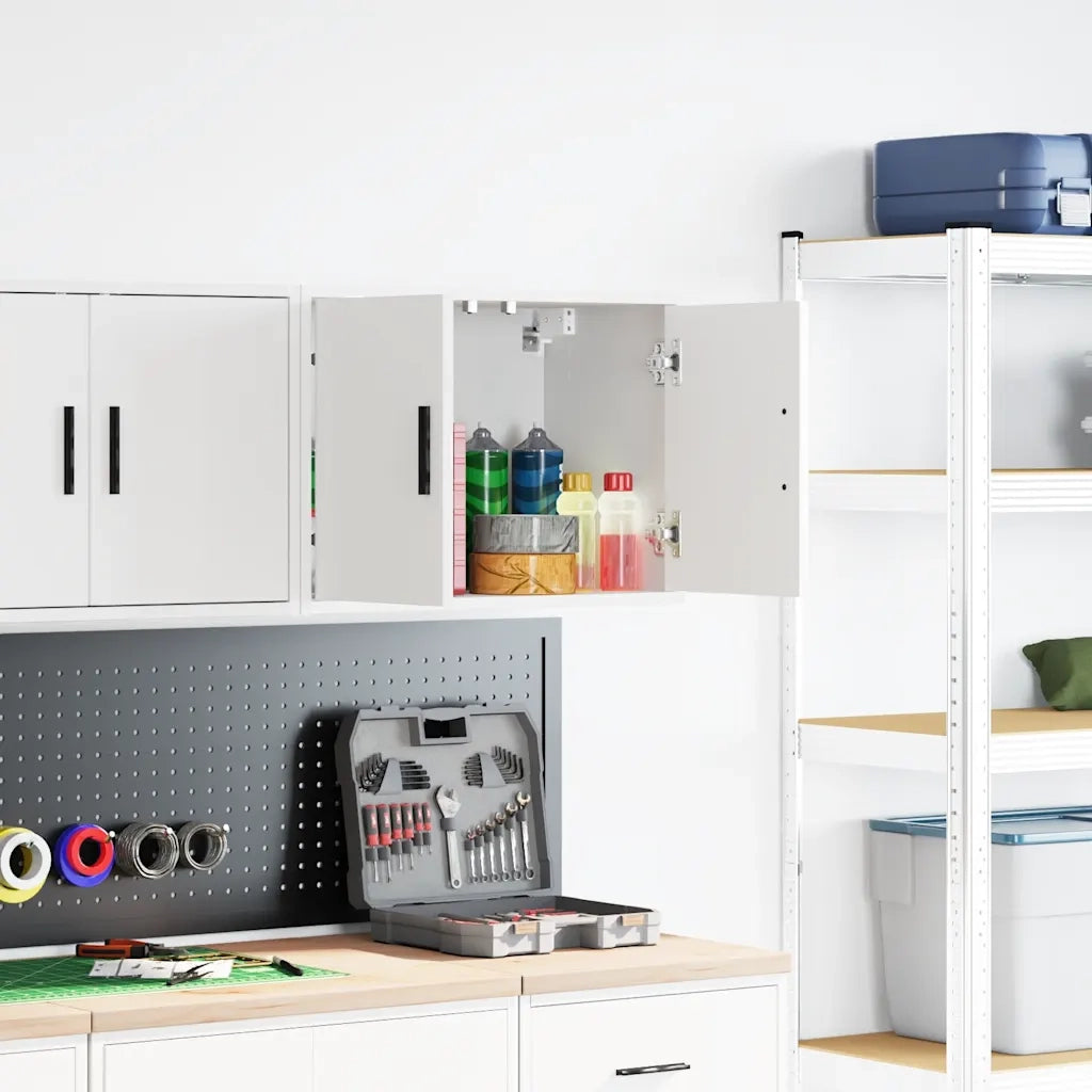 vidaXL Pensile per Garage Bianco in Legno Multistrato