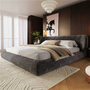 letto imbottito chenille grigio 233 x 225 cm