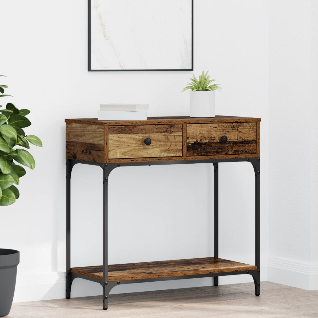 Tavolo Console Legno Vecchio 75x34.5x75 cm Legno Ingegnerizzato