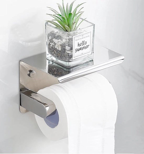 Supporto per carta igienica in acciaio inossidabile 304 Supporto per carta igienica senza foratura, supporto per carta igienica autoadesivo, supporto per carta igienica da parete, argento per bagno, per cucina e bagno