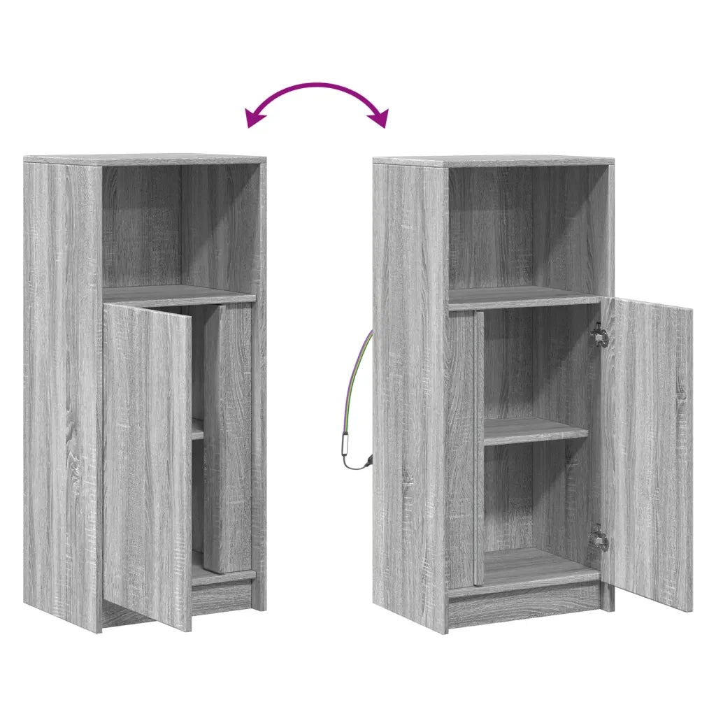 Credenza con LED Grigio Sonoma 42,5x34x100 cm Legno Multistrato 852157