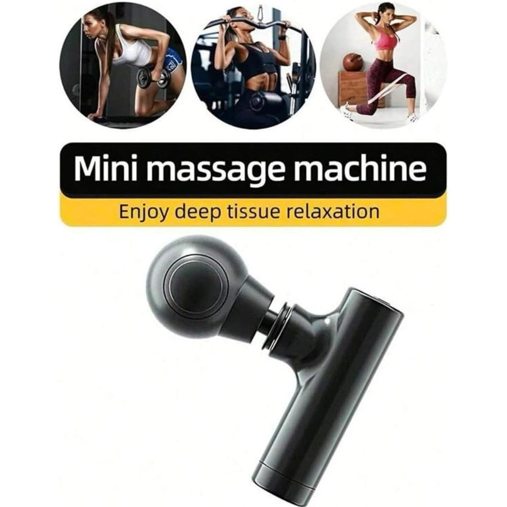 Trade Shop - Mini Pistola Massaggio Schiena Spalla Pancia Coscia Viso Ricarica Usb 4 Velocità -