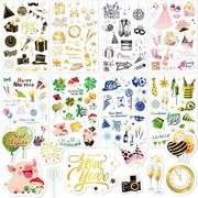 Stickers di Buon Anno 2025 - 8 Fogli - Stickers di Fortuna - Clavellino/Vitello Fortunato - Autoadesivi - Decorazione di Capodanno