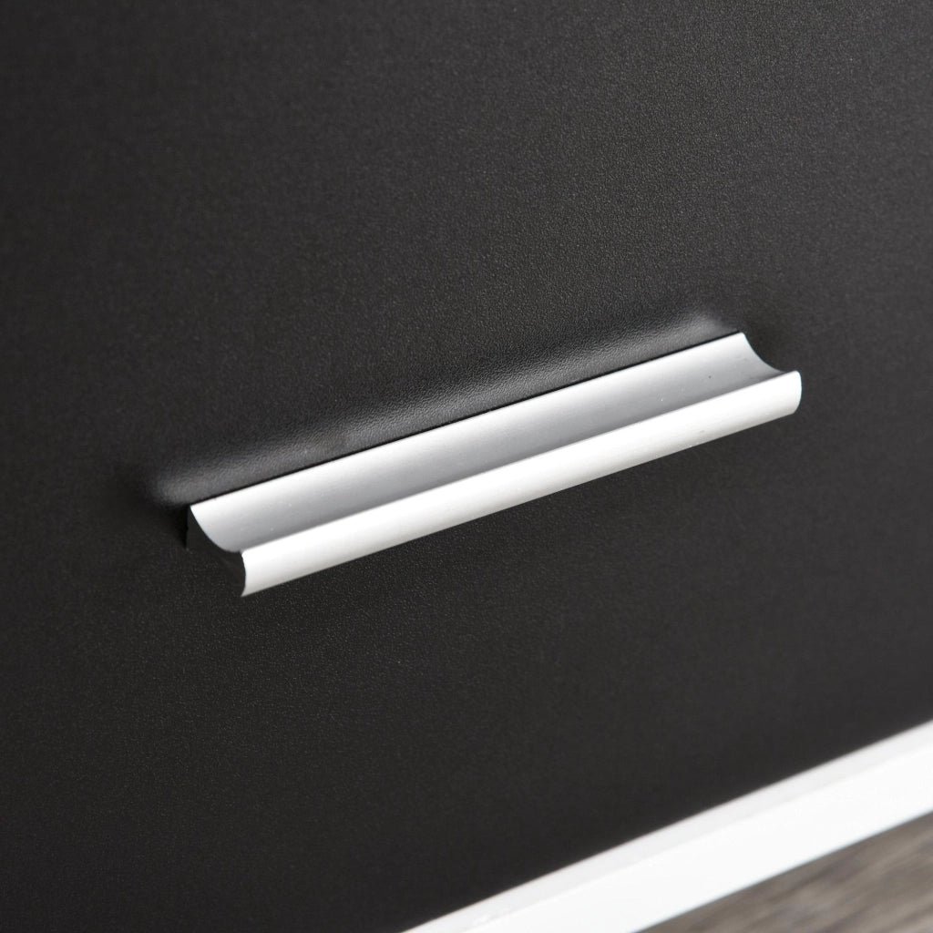 Mobile Porta Stampante con Cassetti 100x35x65 cm in Legno Truciolare Nero e Bianco
