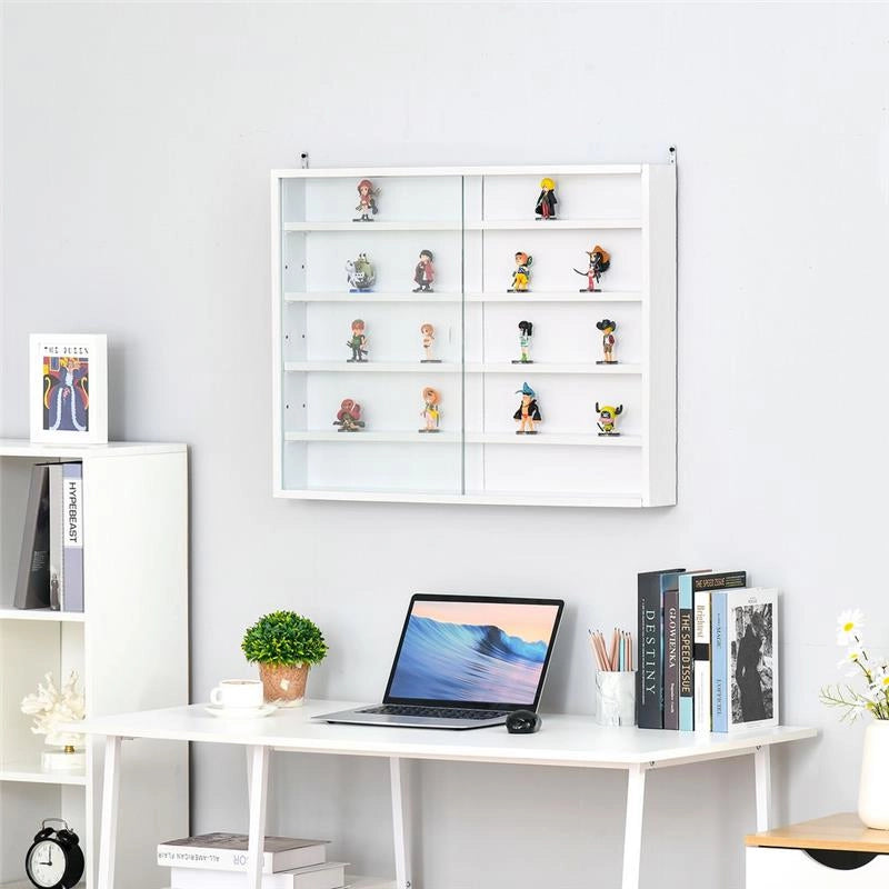 BACHECA PORTAOGGETTI CON 5 MENSOLE REGOLABILI 80 X 9,5 X 60 CM COLORE BIANCO