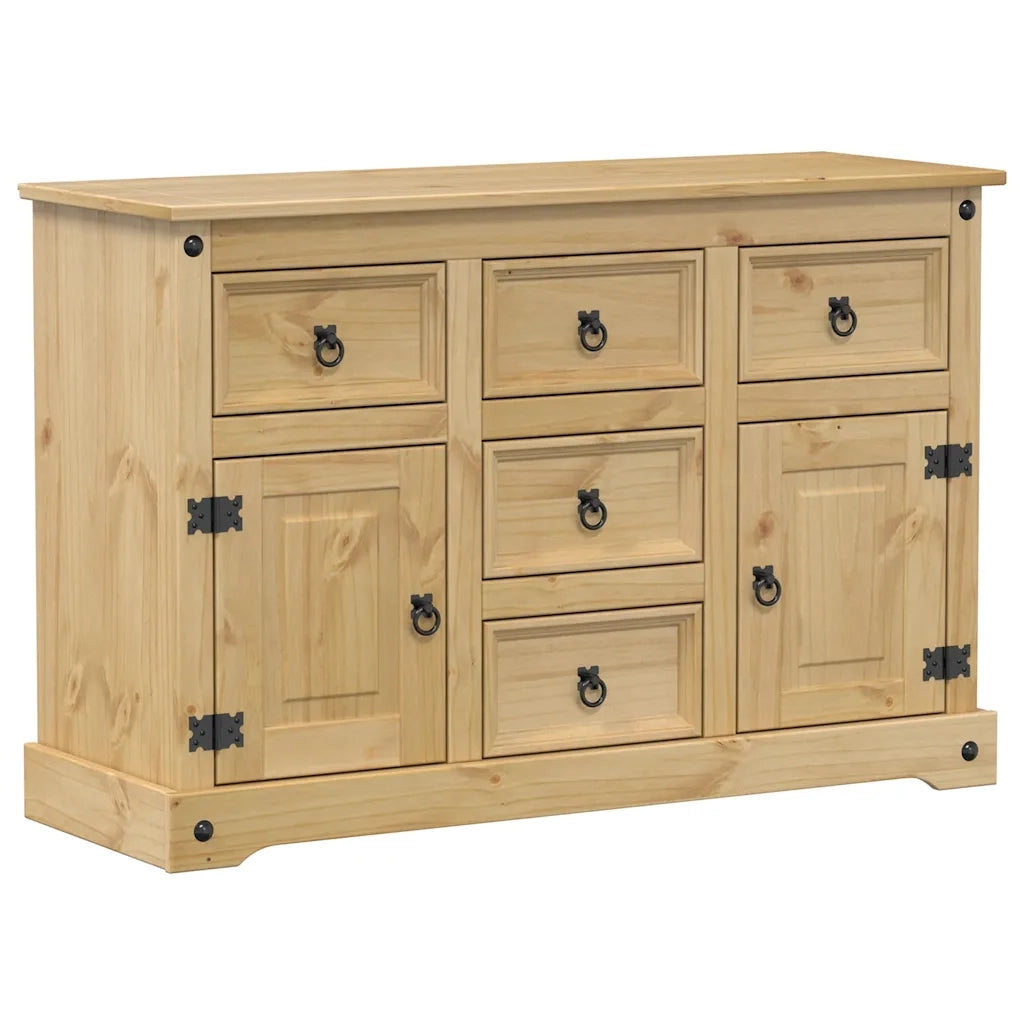 Credenza-Buffet-Armadio da cucina Corona 112x40x75 cm in Legno Massello di Pino