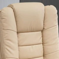Set Poltrona Relax e Pouf Poggiapiedi, Girevole a 360° e Reclinabile, Similpelle PU