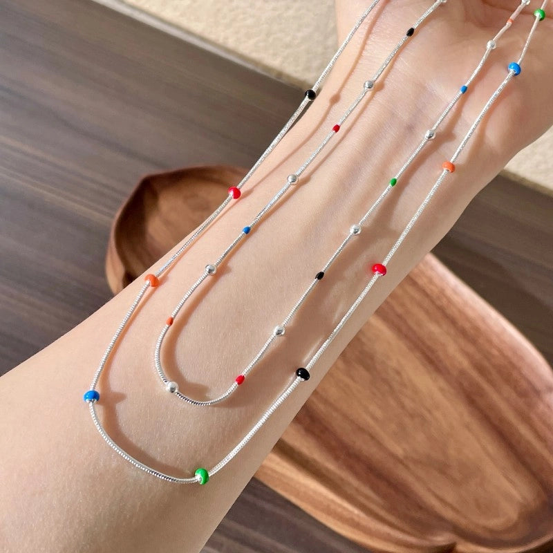 Collana di perline colorate di dopamina a forma di fagiolo dolce
