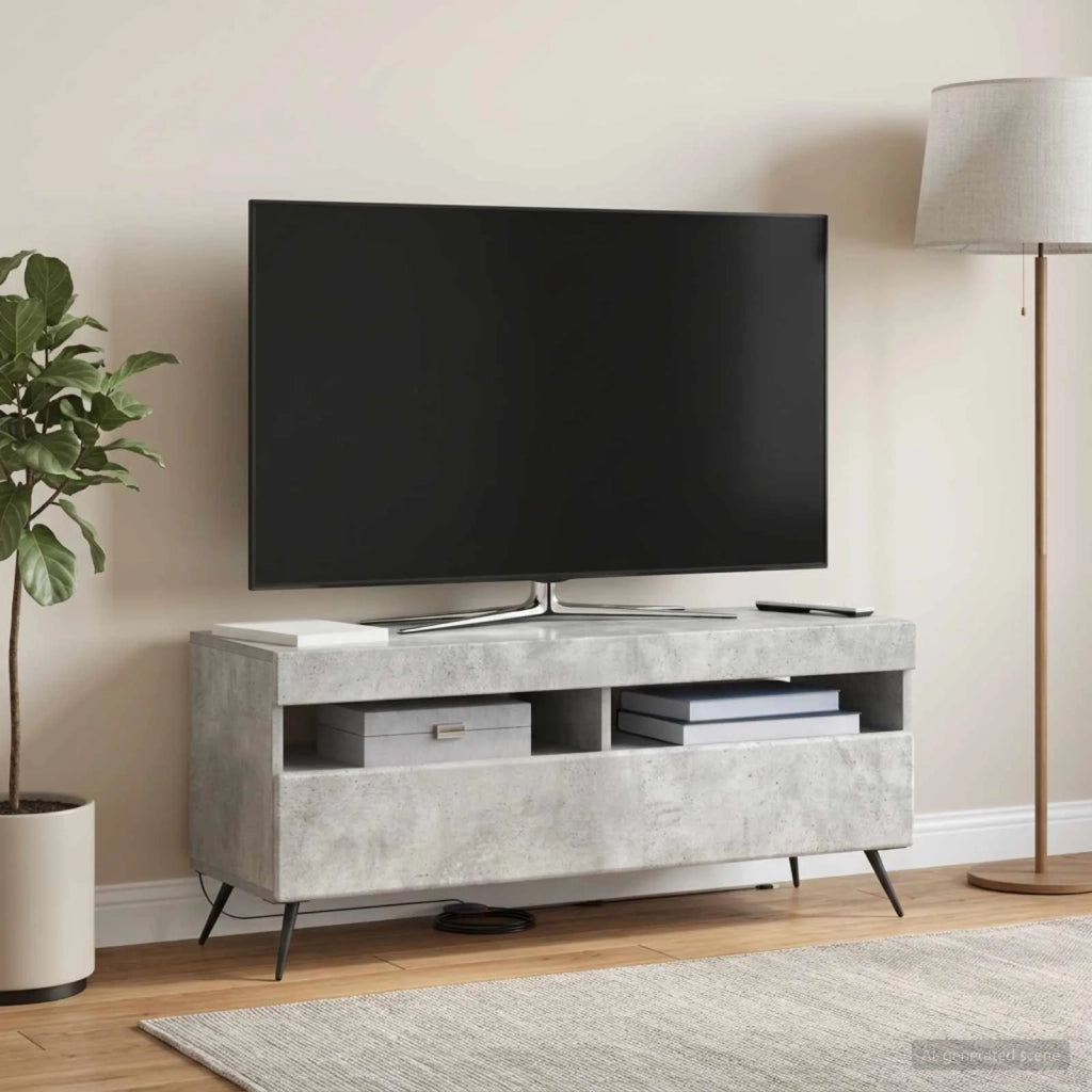 Mobile TV LED Grigio Cemento Legno ingegnerizzato 897648