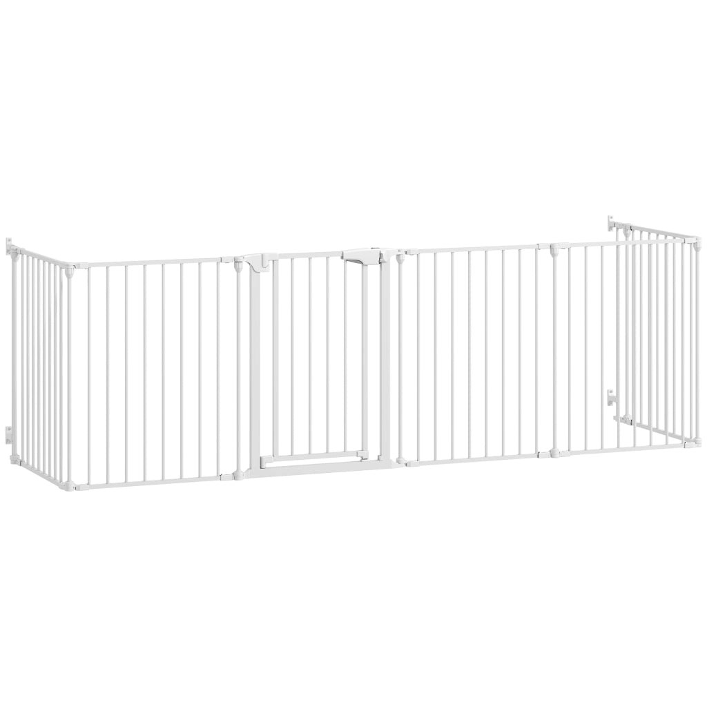 Recinto Sicurezza per Bambini e Cani ¨C zephmum ¨C Metallo Pieghevole 6 Pannelli 61x75 cm Bianco