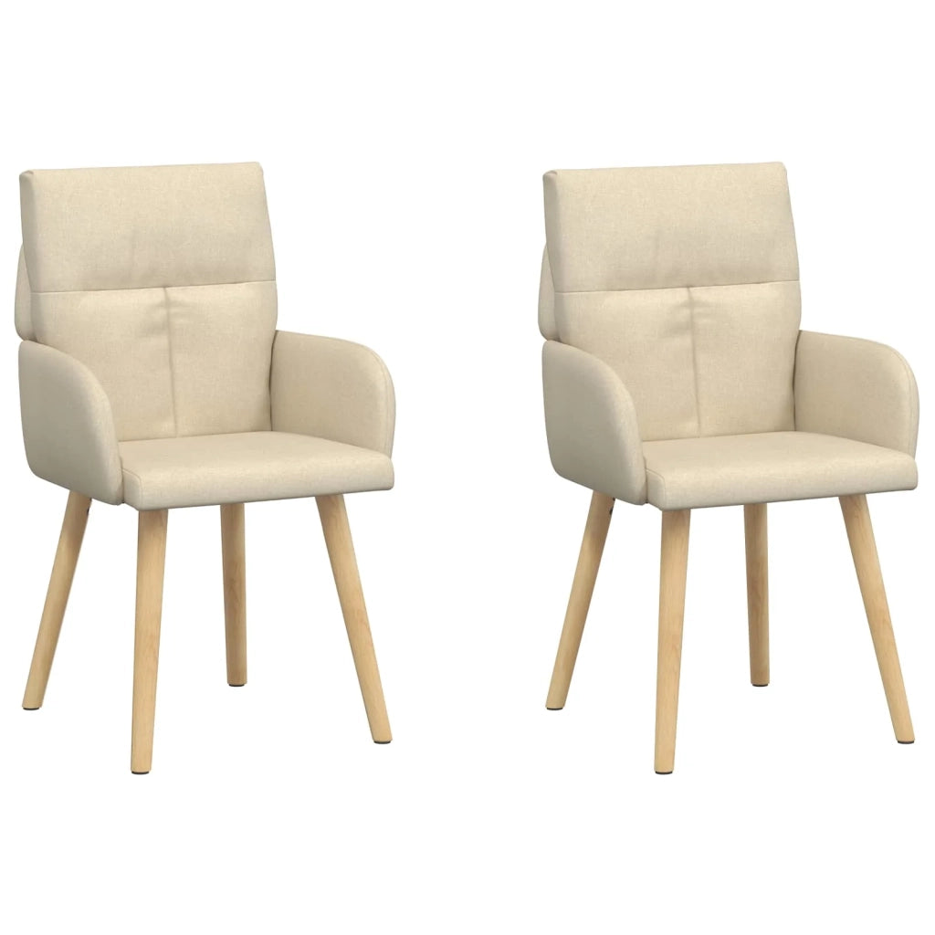 Sedie da pranzo 2 pz Tessuto Crema 60 x 56 x 96 cm 42034364