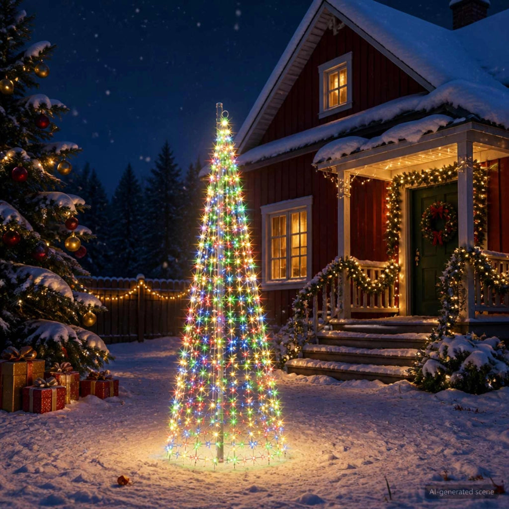 Luci per albero di Natale con picchetti e asta per bandiera 3468890