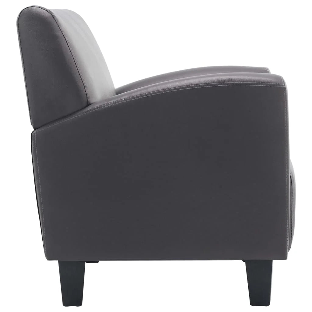Poltrona sedia poltrona divano club di design soggiorno materiale sintetico grigio 1102207/3