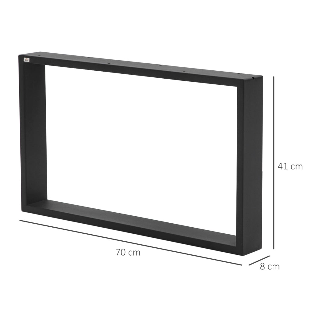 Gamba Tavolo ¨C Zephmum ¨C Design Rettangolare 70x41 cm Nero