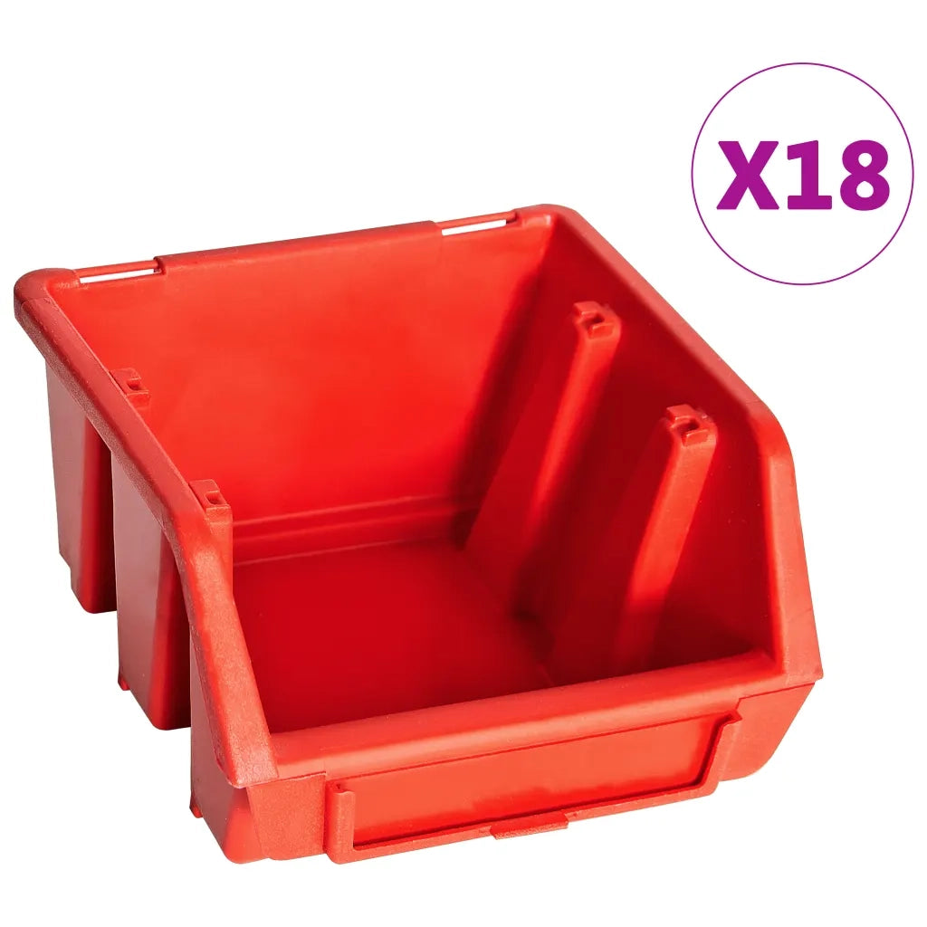 Kit Contenitori 32 pz con Pannelli a Parete Rosso e Nero CFW3127080