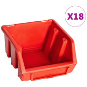 Kit Contenitori 32 pz con Pannelli a Parete Rosso e Nero CFW3127080