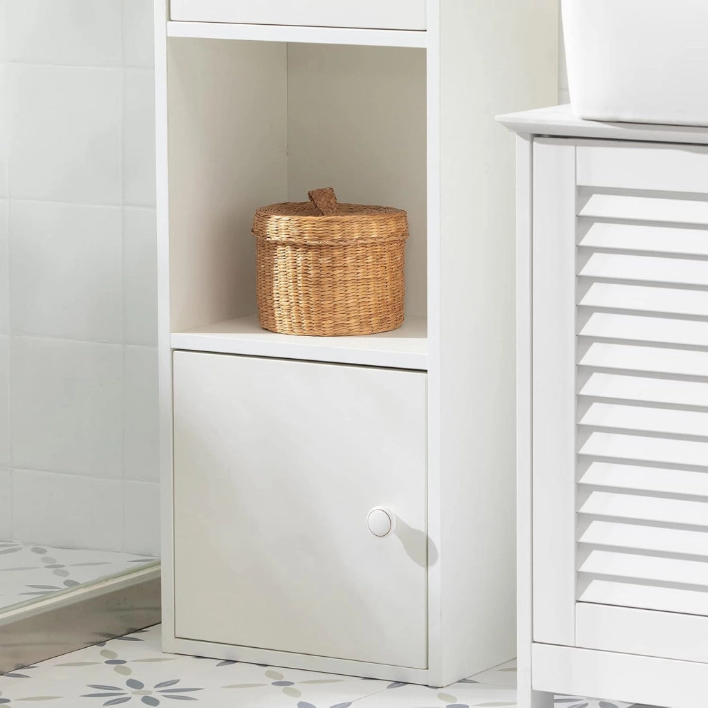 Armadio Colonna salvaspazio Mobiletto salvaspazio Scaffale Alto Cassettiera Bagno Mobiletto Bagno STR10-W