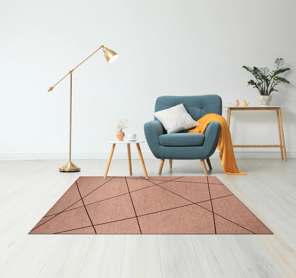 Tappeto Arredo Moderno Morbido in Ciniglia Ingresso Antiscivolo Prodotto Italiano  Soggiorno Camera Salotto Disegni Piazzati Cotone Varie Misure Grande Quarzo/Prugna - 65x115 cm