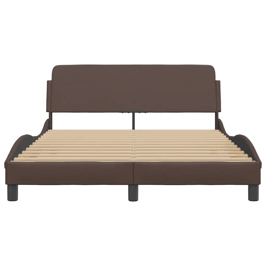 Giroletto con Testiera Marrone 140x190 cm in Similpelle