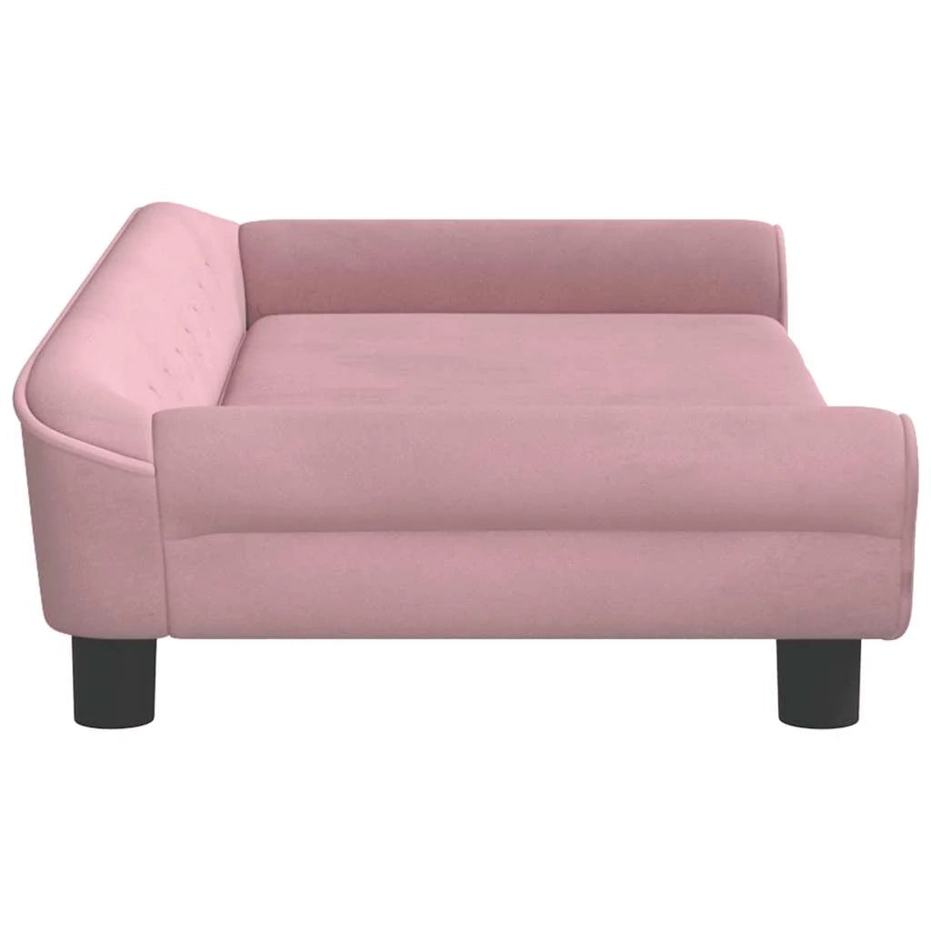 Cuccia per cani con cesto divano confortevole 100 x 50 x 21 cm velluto rosa 02_0042602