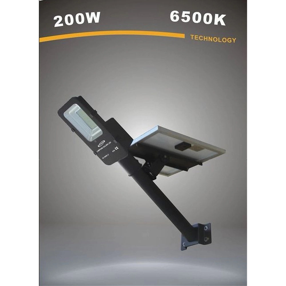 Trade Shop - Faro Stradale Lampione Solare Led 200watt Crepuscolare Dimmerabile Ip65 S03-200w -