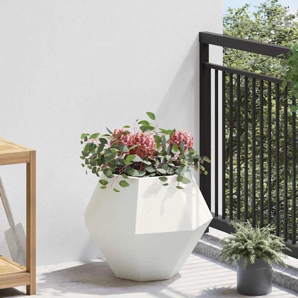 Fioriera | Cassetta per fiori | Vaso Bianco 50 x 50 x 40 cm Acciaio
