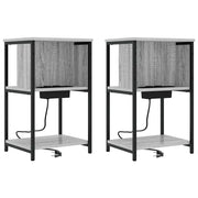 Set di 2 Comodini | Armadio da Notte | Mobiletto da notte Grigio Sonoma 38 x 31 x 61 cm